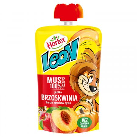 Hortex Leon Mus owocowo-warzywny jabłko brzoskwinia banan marchew dynia 100 g