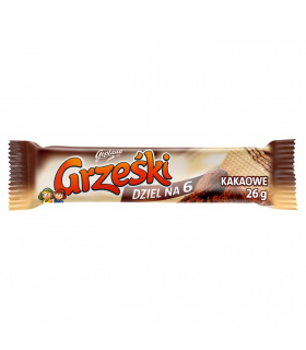 Grześki Kakaowe Wafel przekładany kremem kakaowym 26 g