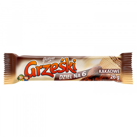 Grześki Kakaowe Wafel przekładany kremem kakaowym 26 g
