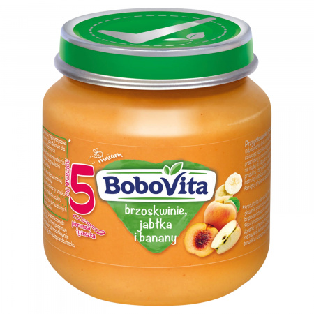 BoboVita Brzoskwinie jabłka i banany po 5 miesiącu 125 g